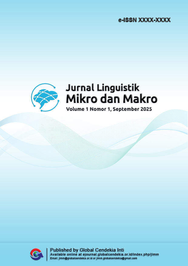 					View Vol. 1 No. 1: Jurnal Linguistik Mikro dan Makro, September 2025
				